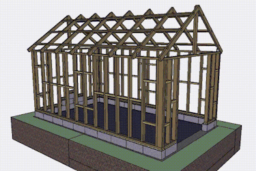3D-modell: Orangeriets skjelett 3D-modell: Orangeriets skjelett